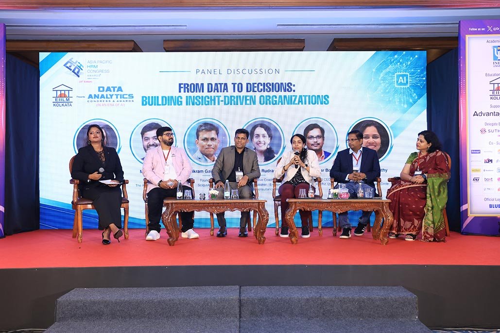 Sandhya Rudraraju on a panel discussion with fellow speakers